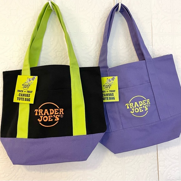 Trader Joe's Halloween Mini Totes Set of 4 - Black, Purple,Orange,Multicolor - Picture 6 of 7